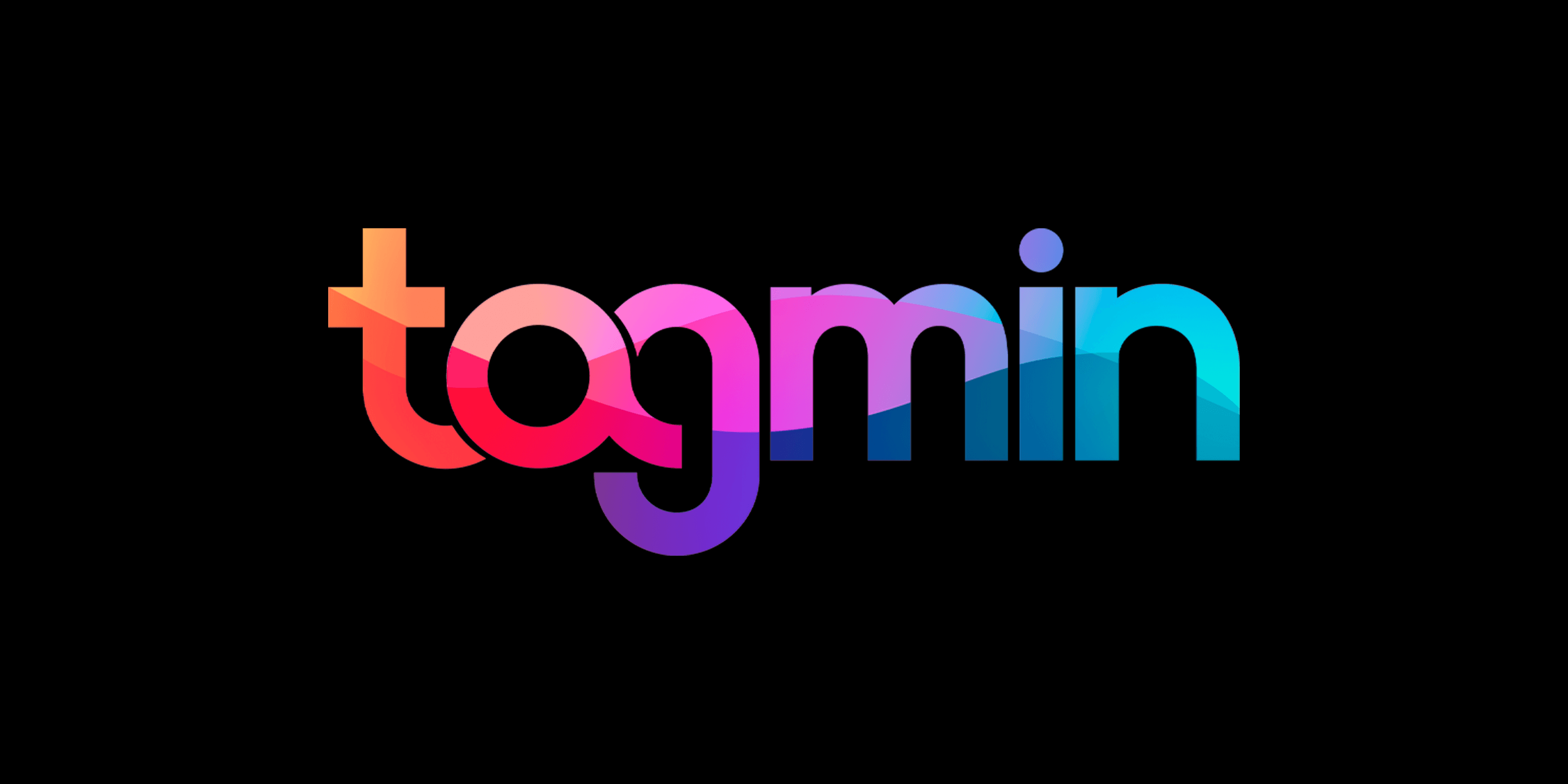 Tagmin logo on a black background.